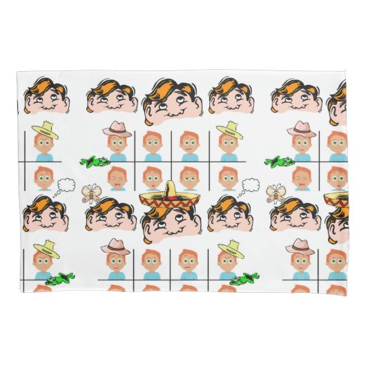 Pillow Hoesje White Funny Facs Expressions Kussensloop (Voorkant)