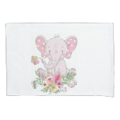 Pillow Hoesje White Pink Teddy Bear Floral Kussensloop (Voorkant)