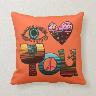 Pillow, ik hou van je dwaasje, Cute Fun Colorful Kussen