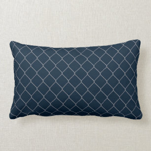 Pillow in Navy Chain Link Pattern Kussen