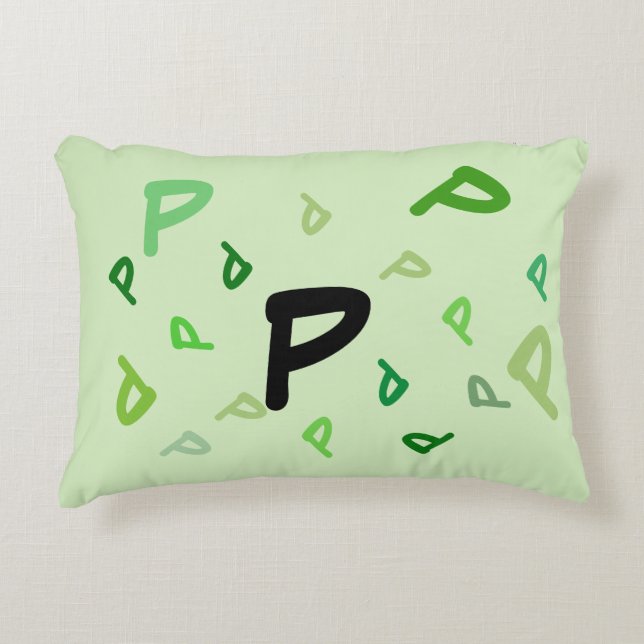 Pillow - Jumble Letters in Green Accent Kussen (Voorkant)