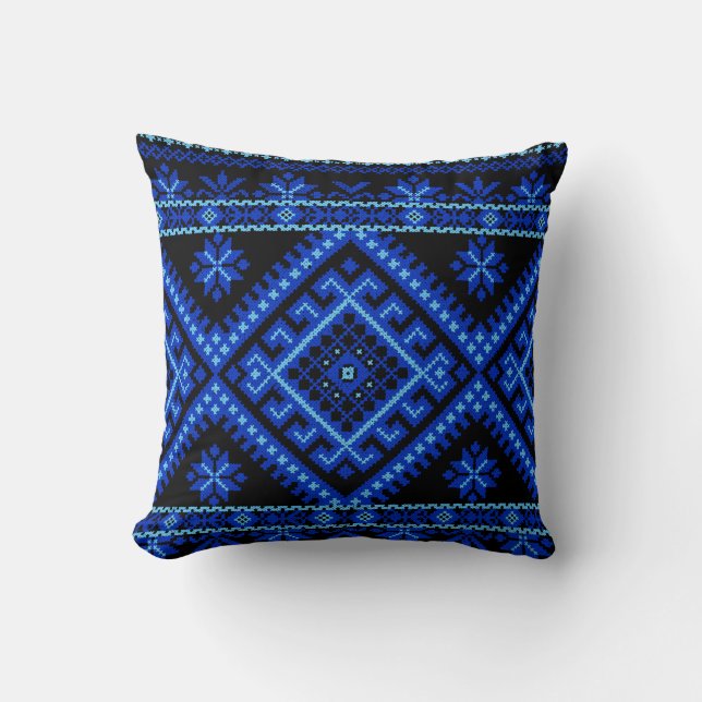 Pillow LARGE Ukraine Cross Stitch Print Kussen (Voorkant)