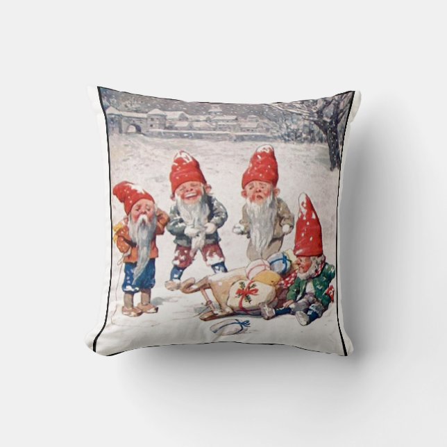 Pillow, Laughing Elves, Gifts en Snow Kussen (Voorkant)