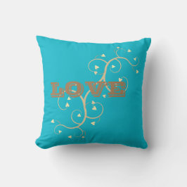PILLOW-liefde voor design blauwe troebelkleur Kussen