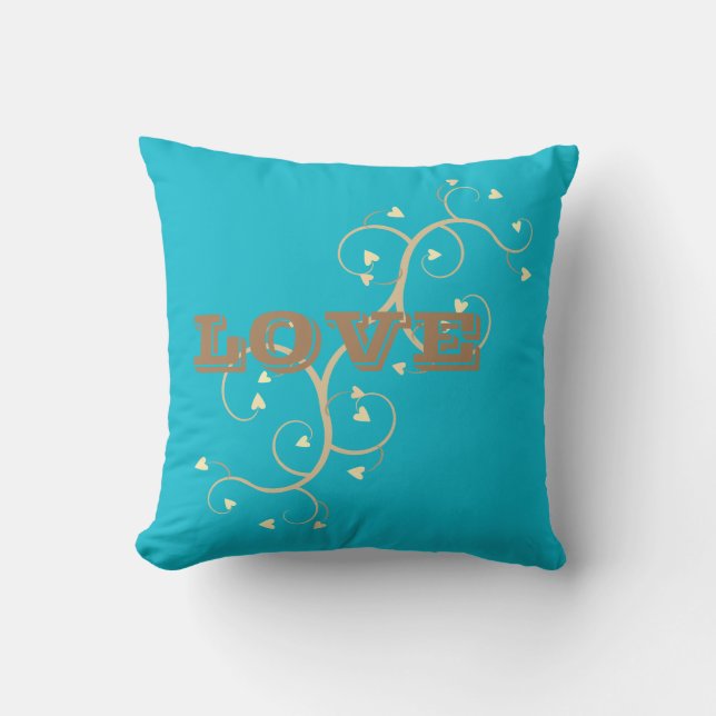 PILLOW-liefde voor design blauwe troebelkleur Kussen (Voorkant)