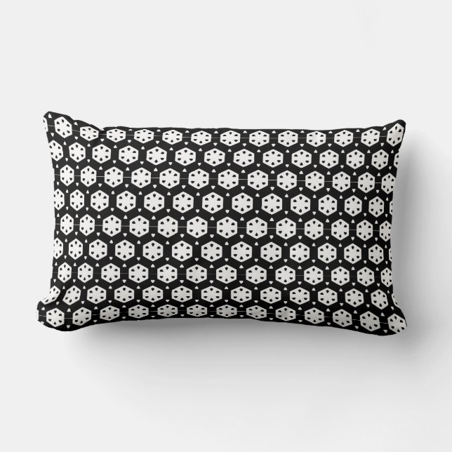 Pillow (lumbaal) - Hexagon Pattern met Petals Kussen (Voorkant)