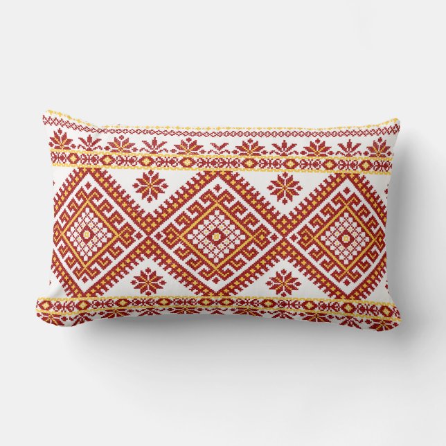 Pillow Lumbar Ukraine Cross Stitch Kussen (Voorkant)