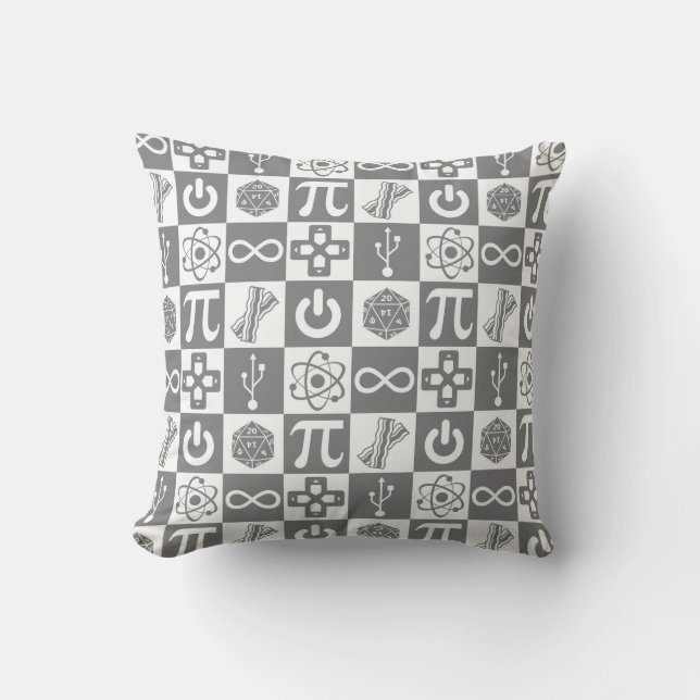 Pillow met Geek-symbolen Kussen (Voorkant)