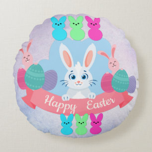 Pillow met Happy Pasen Rond Kussen