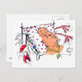 Pillow met kipveren? briefkaart (Voorkant / Achterkant)