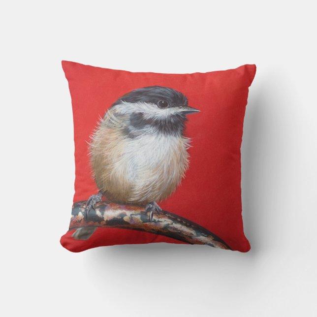 Pillow "My Little Chickadee" van Camille Engel Kussen (Voorkant)