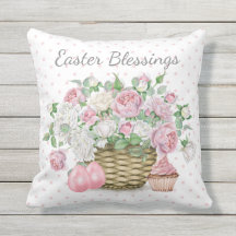 Pillow Outdoor Paasroze Floral, Eieren, Cupcake