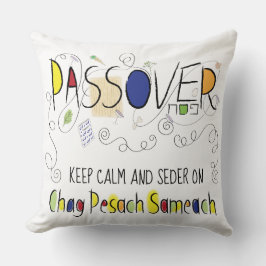 Pillow Passover 20 x 20 Chag Pesach Sameach Kussen