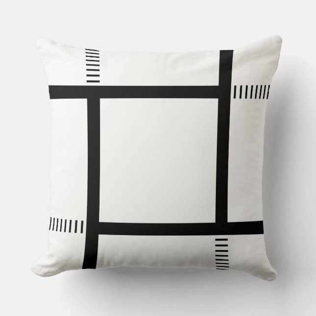 Pillow - "Quadra" - zwart-wit Kussen (Voorkant)