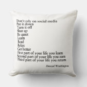 Pillow Quote Gift, Denzel Washington QUOTE Kussen (Voorkant)