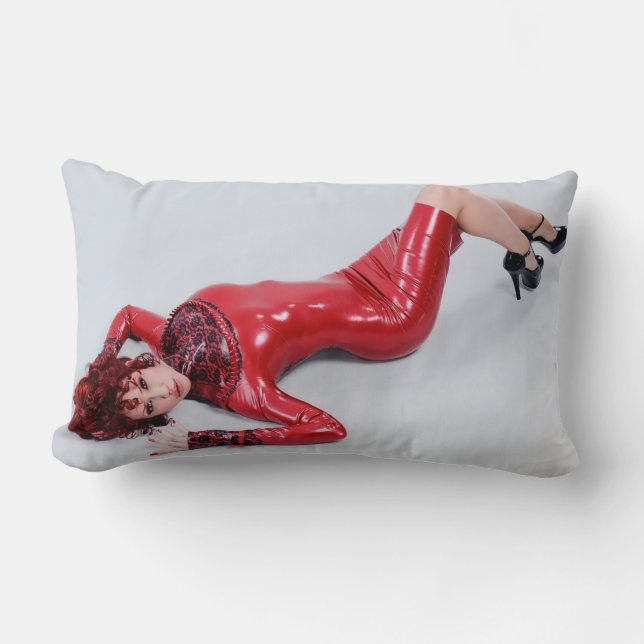 PILLOW - RED LATEX DRESS - Bianca Beauchamp Kussen (Voorkant)