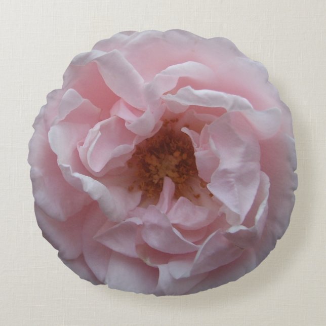 Pillow - Round - Blush Pink Rose Rond Kussen (Voorkant)