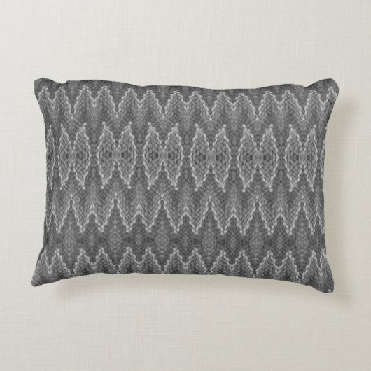 Pillow - Snakeskin-patroon in grijs Accent Kussen (Achterkant)