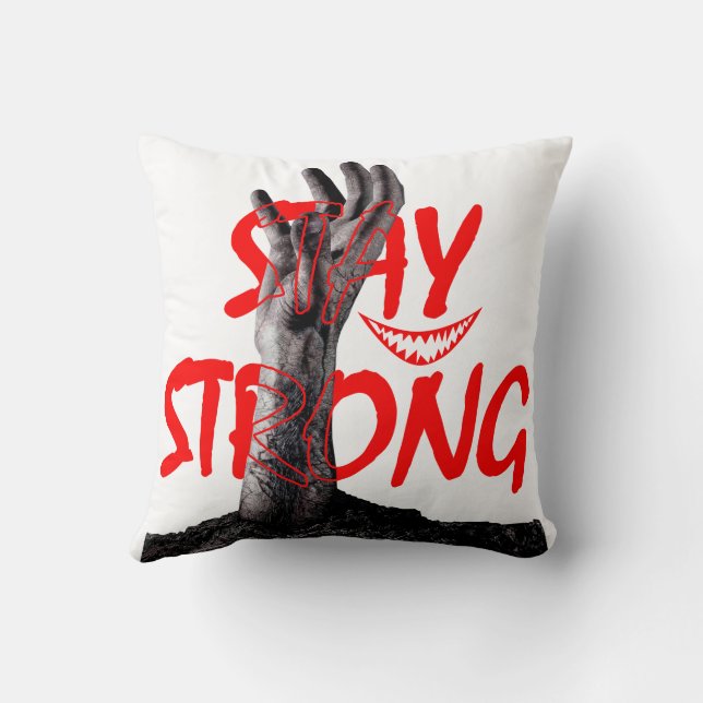Pillow : Stay Strong Motivational Quote Design Kussen (Achterkant)