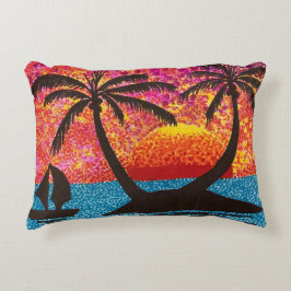 Pillow - Sunset Tropical Island Accent Kussen