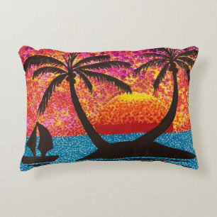 Pillow - Sunset Tropical Island Accent Kussen