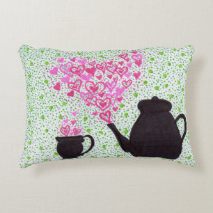 Pillow - theepot en hart accent kussen