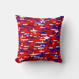 PIllow van rode, witte en blauwe sterren Kussen