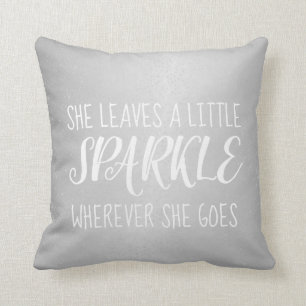 Pillow - verliet de Sparkle Confetti Silver Kussen