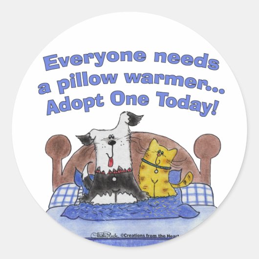 Pillow Warmers Ronde Sticker (Voorkant)