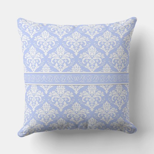 Pillow - Wedgewood Blue Damask Kussen (Achterkant)
