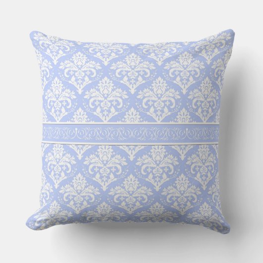 Pillow - Wedgewood Blue Damask Kussen (Voorkant)