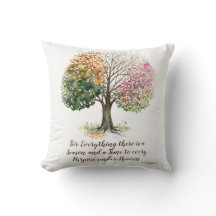 PILLOW WHITE 4 SEASON TREE BIBLE VERSE WATERVERF