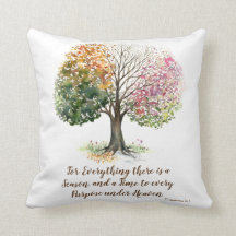 PILLOW WHITE 4 SEASON TREE BIBLE VERSE WATERVERF
