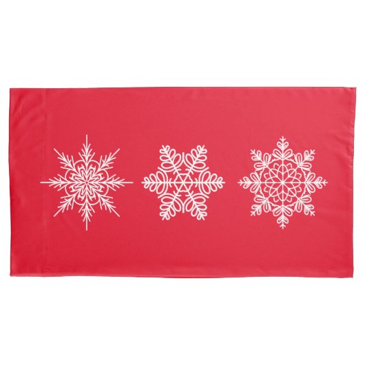 Pillowcase King Kerstsnowflakes Kussensloop (Voorkant)