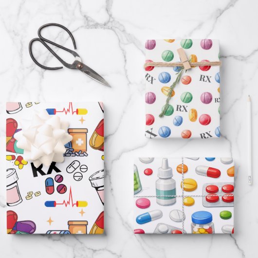 Pills Capsule Medicine Pharmacist Med Student Gift Inpakpapier Vel (Voorkant)