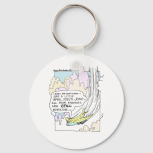 Piloot 1 april grap Cartoon grappige cadeaus & T-s Sleutelhanger