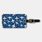 Piloot Air Crew Vliegtuigen Patroon op een Navy Bl Bagagelabel (Voorkant horizontaal)