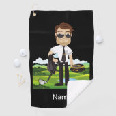 Piloot Aviation Industry Golfer op golfbal Golfhanddoek (Insitu)