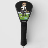 Piloot Aviation Industry Golfer op golfbal Golfheadcover (Voorkant)