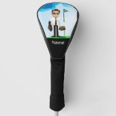 Piloot Aviation Industry Golfer op golfbal Golfheadcover (Voorkant)