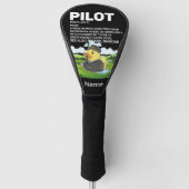 Piloot Aviation Industry Golfer op golfbal Golfheadcover (Voorkant)