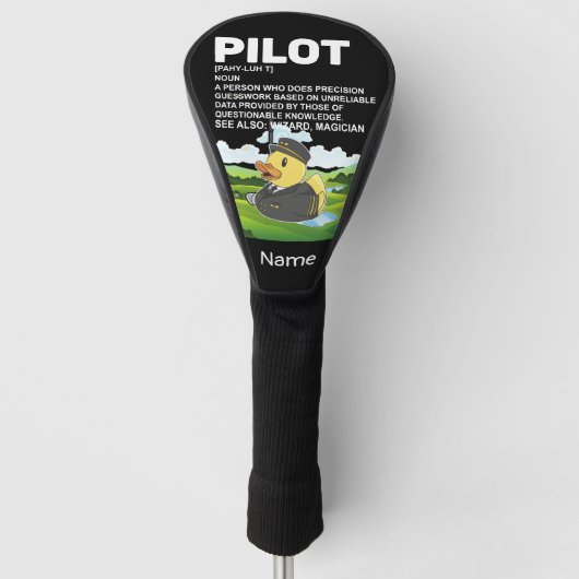 Piloot Aviation Industry Golfer op golfbal Golfheadcover (Voorkant)