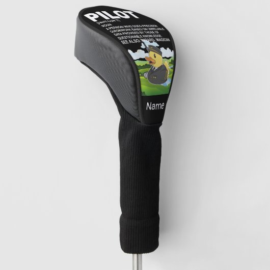 Piloot Aviation Industry Golfer op golfbal Golfheadcover (Schuin)