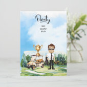 Piloot Aviation Industry Golfer op golfbal Kaart (Staand voorkant)