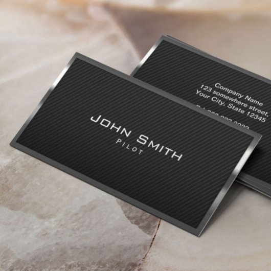 Piloot Aviator Carbon Fibre Modern Metal Lijst Visitekaartje