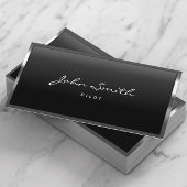 Piloot Aviator Modern Metal Border Professional Visitekaartje