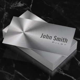 Piloot Aviator Stainless Steel Metallic Faux Metal Visitekaartje