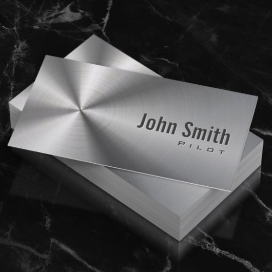 Piloot Aviator Stainless Steel Metallic Faux Metal Visitekaartje