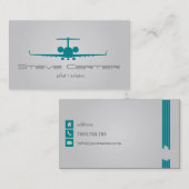 Piloot Aviator Stewardess Plane Sky Grey Fly Visitekaartje (Voorkant / Achterkant)