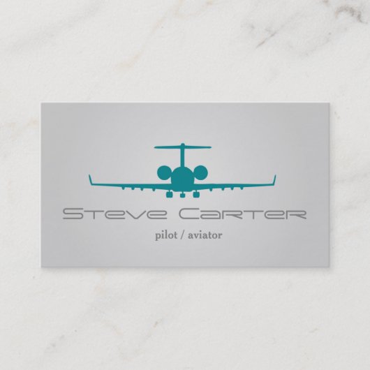 Piloot Aviator Stewardess Plane Sky Grey Fly Visitekaartje (Voorkant)